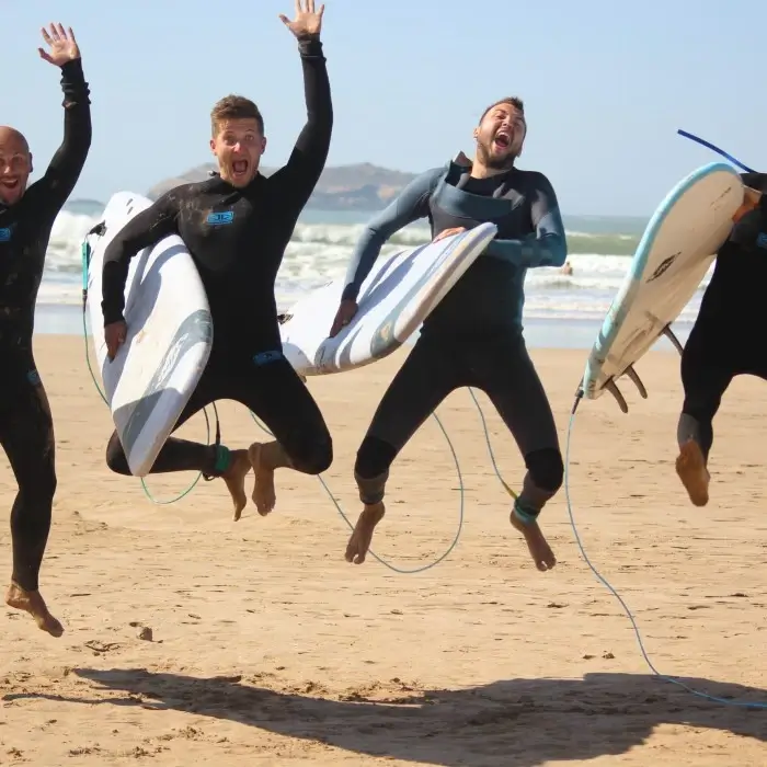 Holy Surf Camp group on Sidi Kaouki beach
