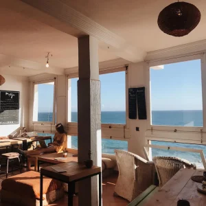digital nomad in cafe in taghazout